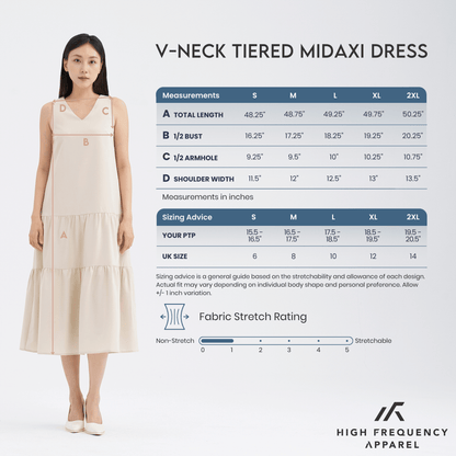 V-Neck Tiered Midaxi Dress