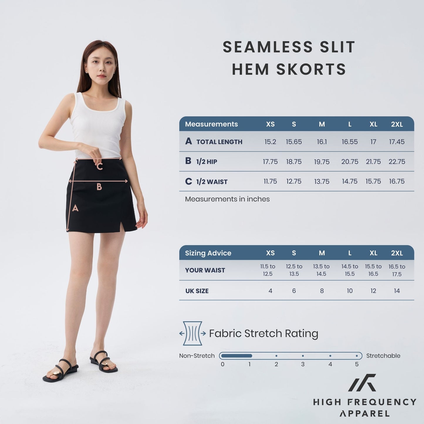 hfa women's seamless front slit skorts