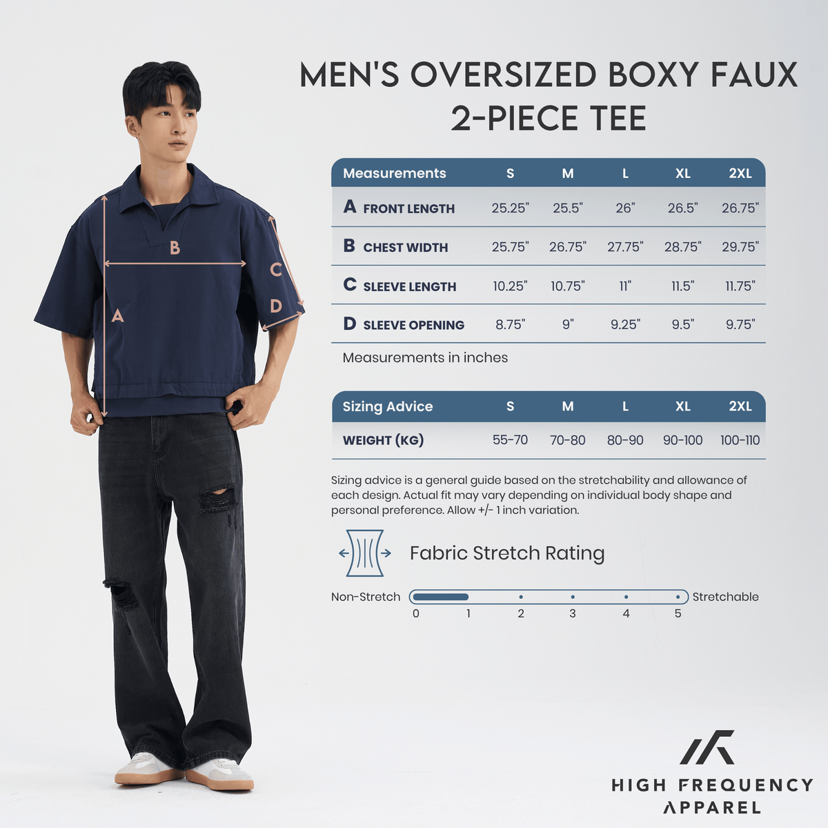 oversized boxy faux 2-piece tee