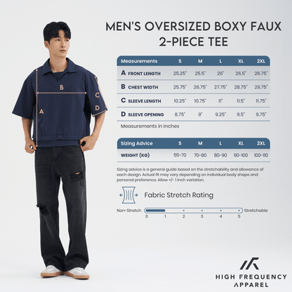 Oversized Boxy Faux 2-Piece Tee
