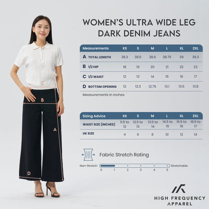 HFA Women’s Ultra Wide Leg Dark Denim Jeans