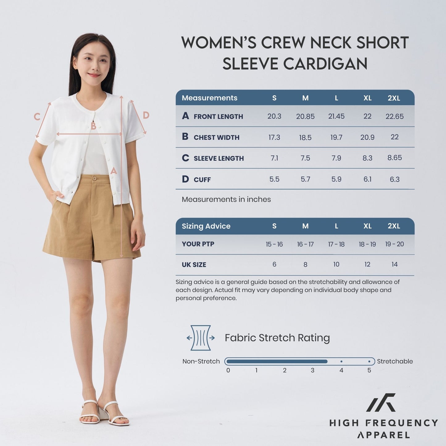 hfa women’s crew neck short sleeve cardigan