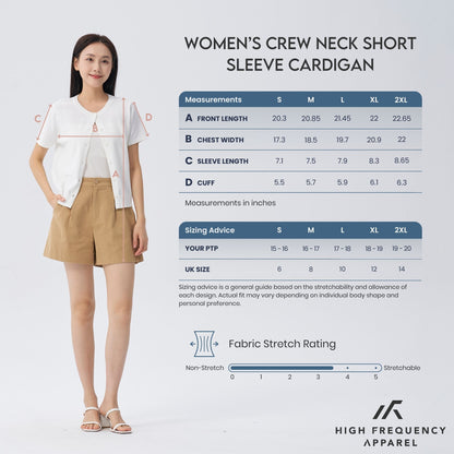 HFA Women’s Crew Neck Short Sleeve Cardigan