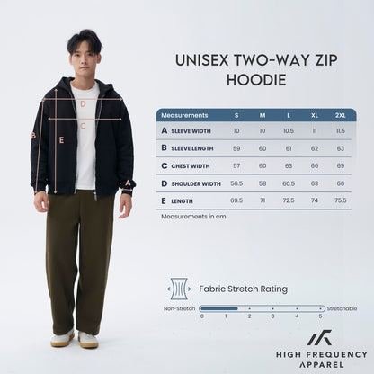 HFA Unisex Two-Way Zipper Fleece Hoodie