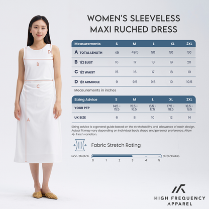 Women's Sleeveless Maxi Ruched Dress