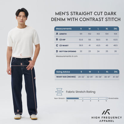 HFA Men’s Straight Cut Dark Denim With Contrast Stitch