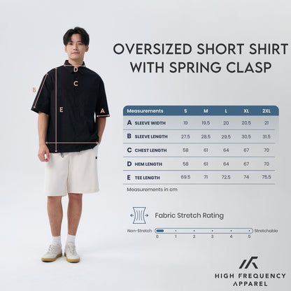 HFA Men's Oversized Short Sleeve Shirt with Spring Clasp