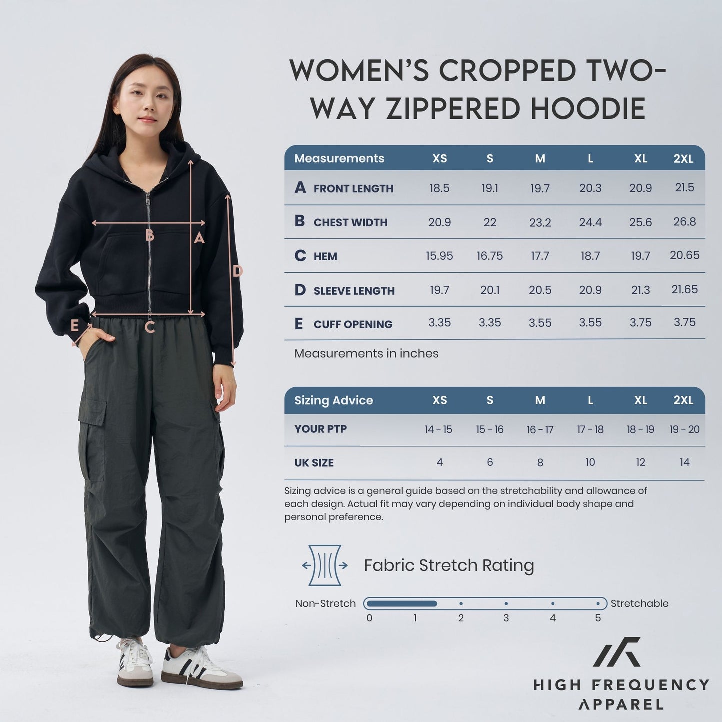cropped two-way zippered hoodie