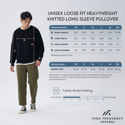 HFA Unisex Loose Fit Heavyweight Knitted Long Sleeve Pullover