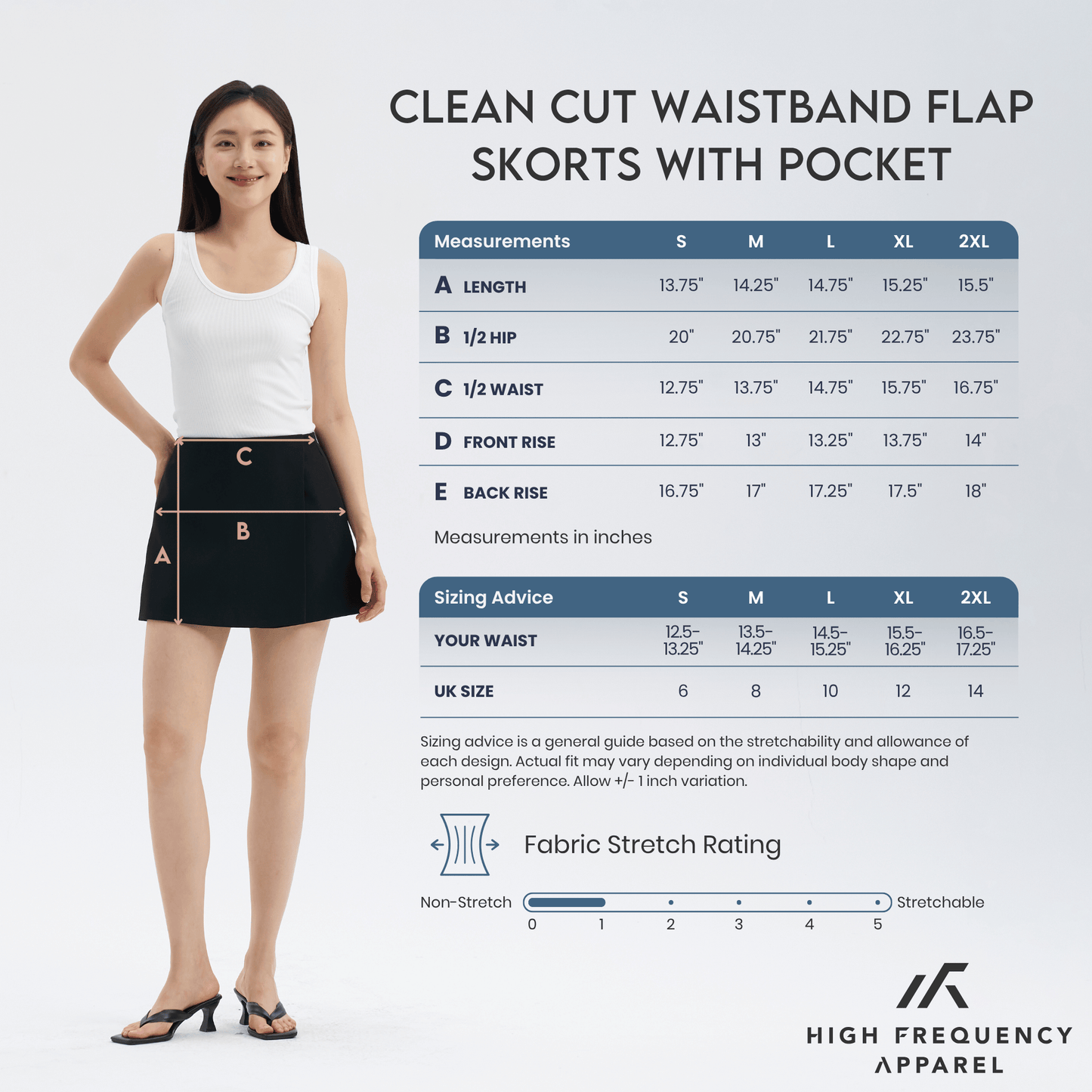 clean cut waistband flap skorts with pocket