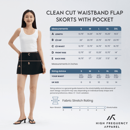 Clean Cut Waistband Flap Skorts with Pocket