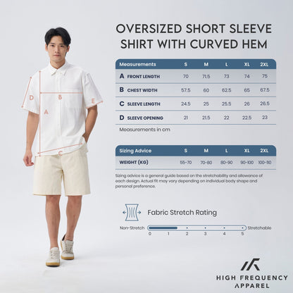HFA Men’s Oversized Short Sleeve Shirt With Curved Hem