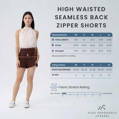 HFA Women's Linen High Waisted Shorts - Back Zipper