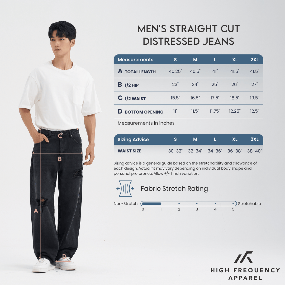 straight cut distressed jeans