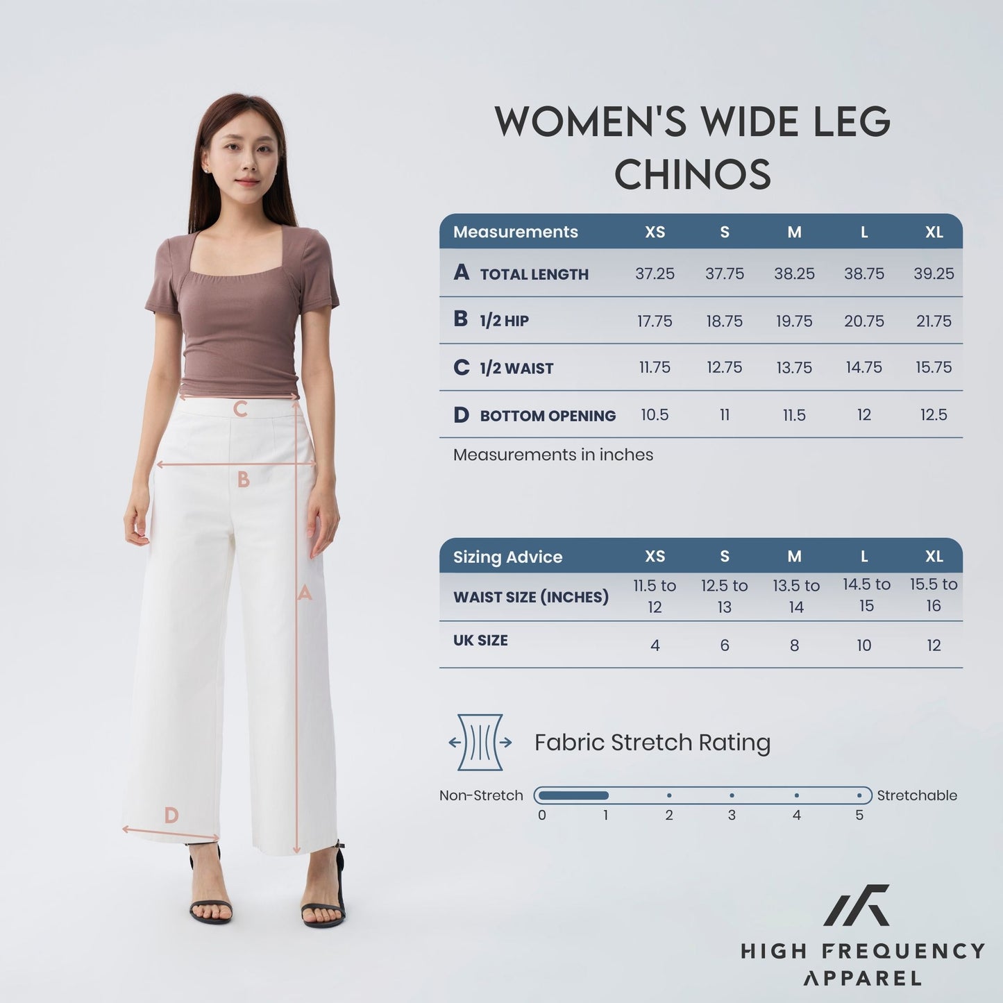 hfa women's wide leg minimalist chino pants