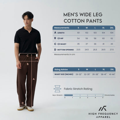HFA Men’s Wide Leg Relaxed Cotton Pants