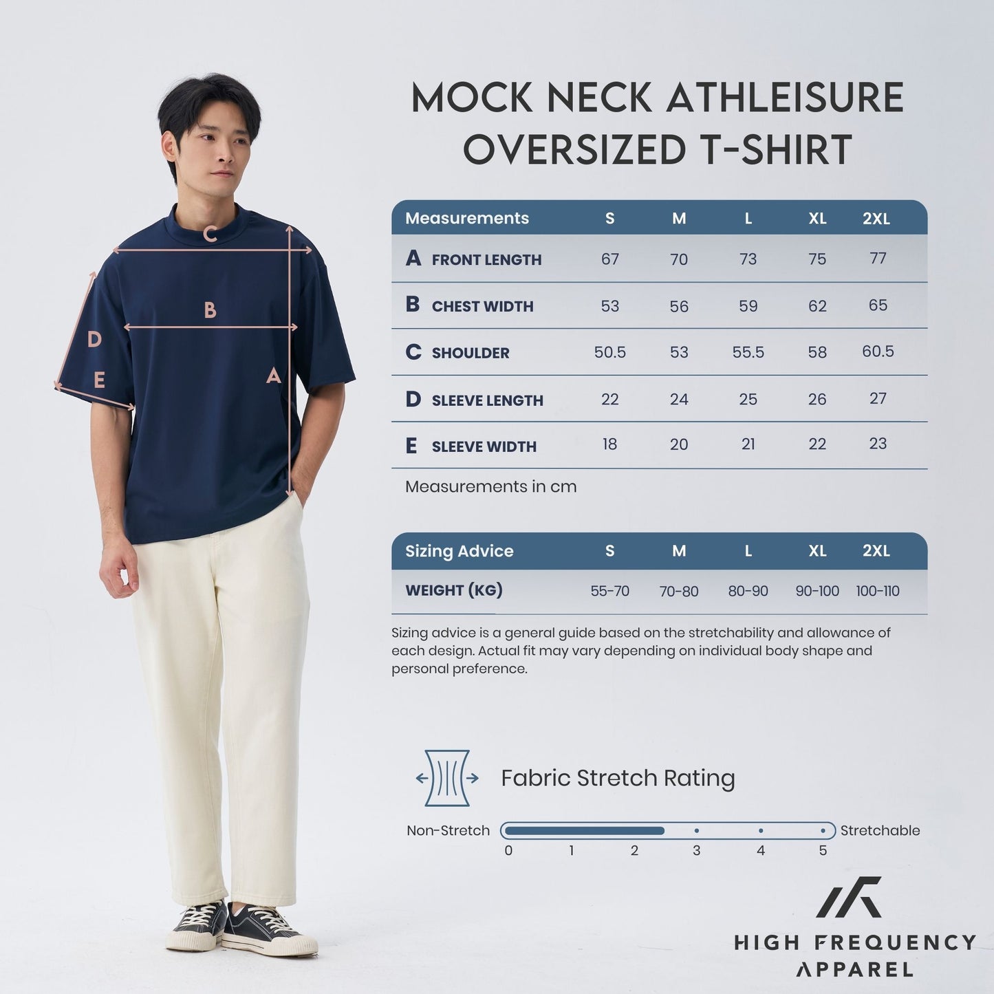 mock neck athleisure oversized t-shirt
