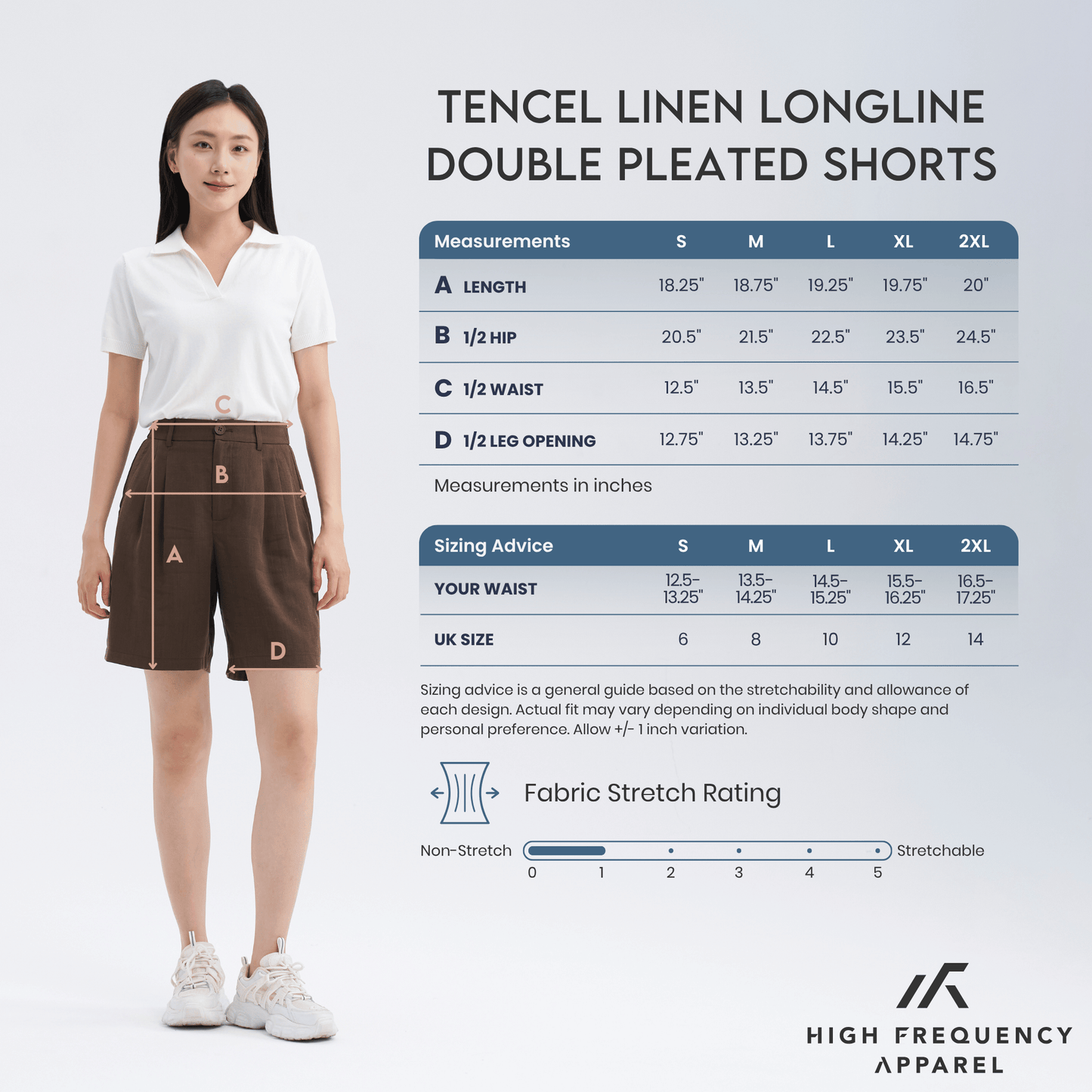 tencel linen longline double pleated shorts