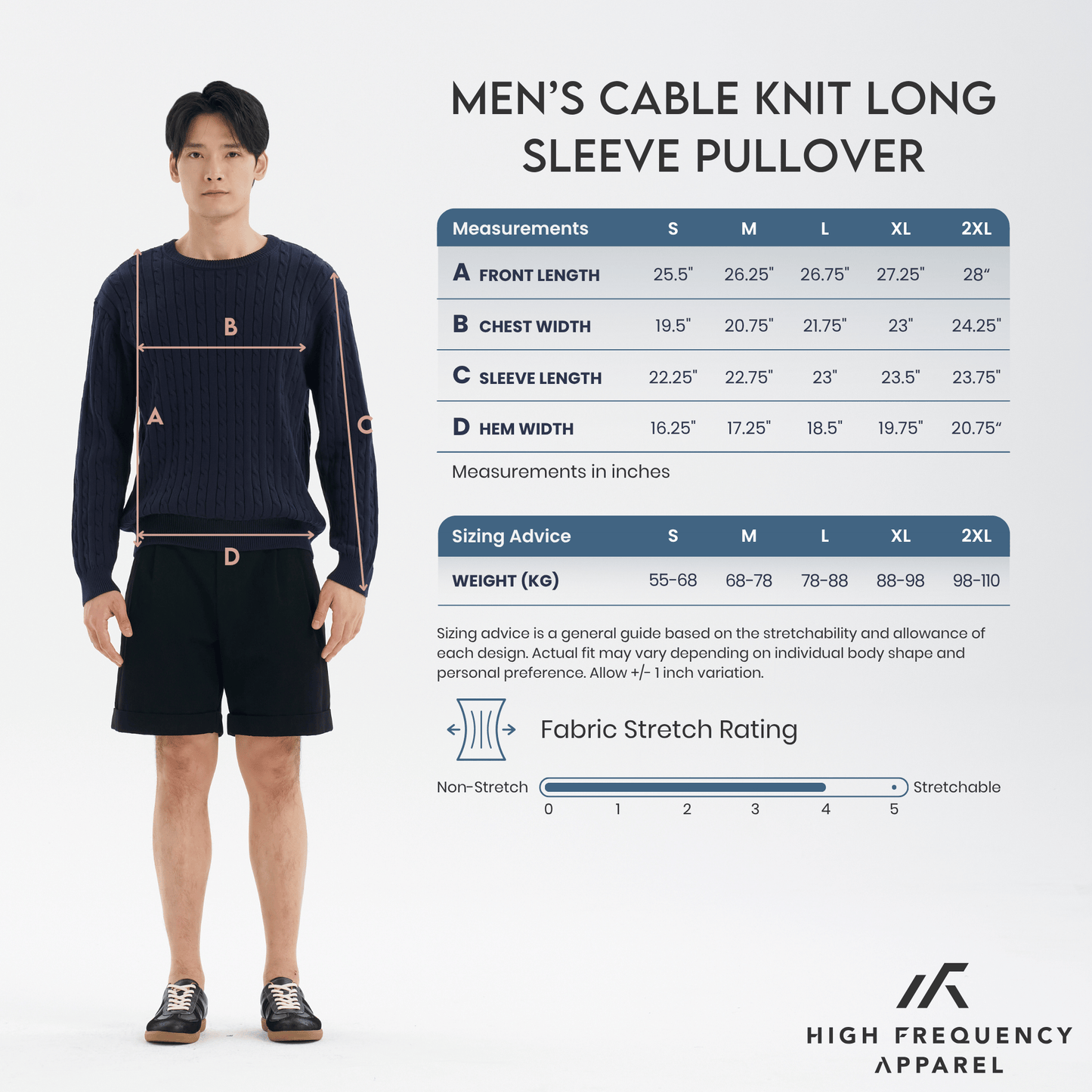 men’s cable knit long sleeve pullover