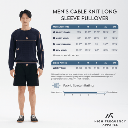 Men’s Cable Knit Long Sleeve Pullover