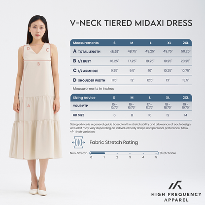 V-Neck Tiered Midaxi Dress