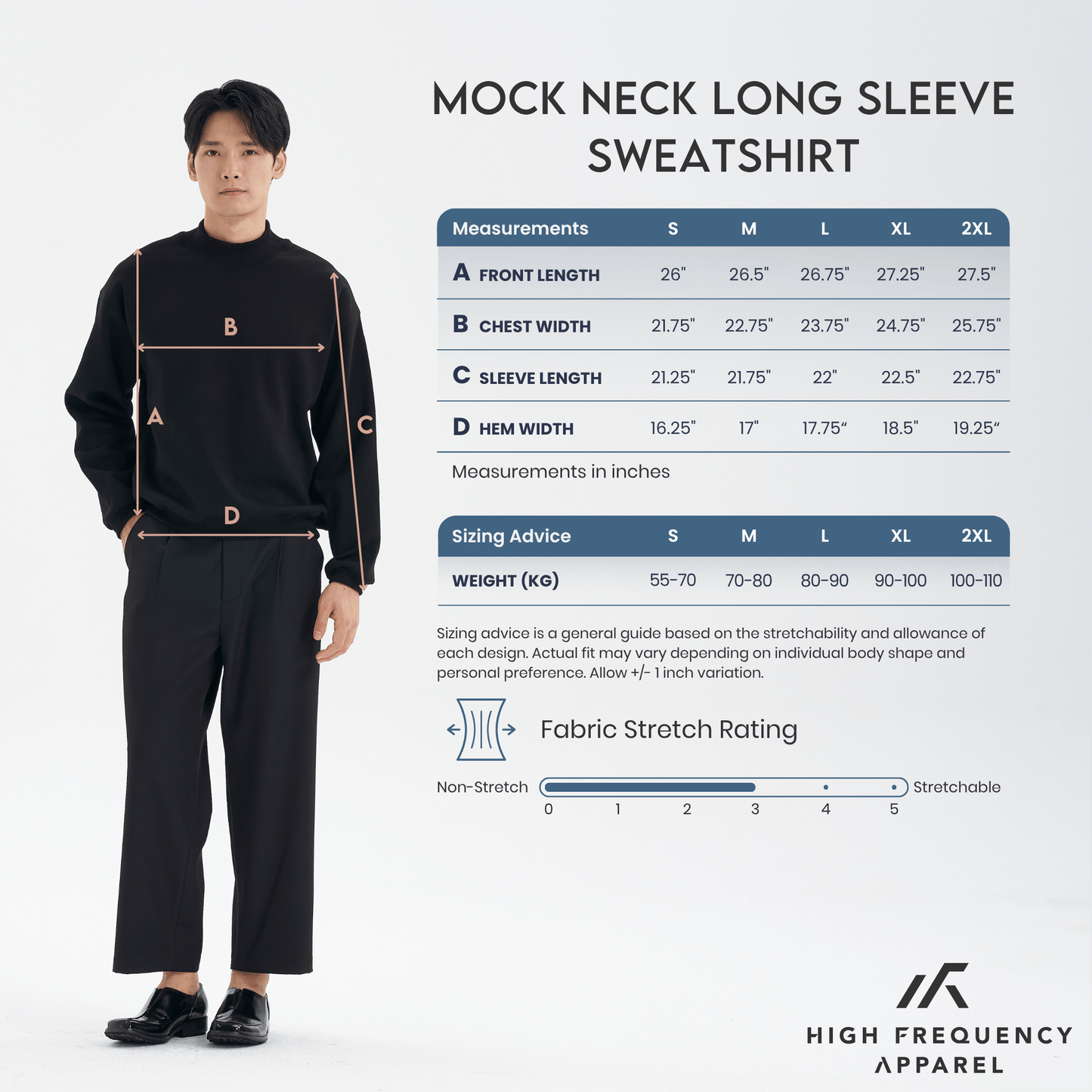 mock neck long sleeve sweatshirt
