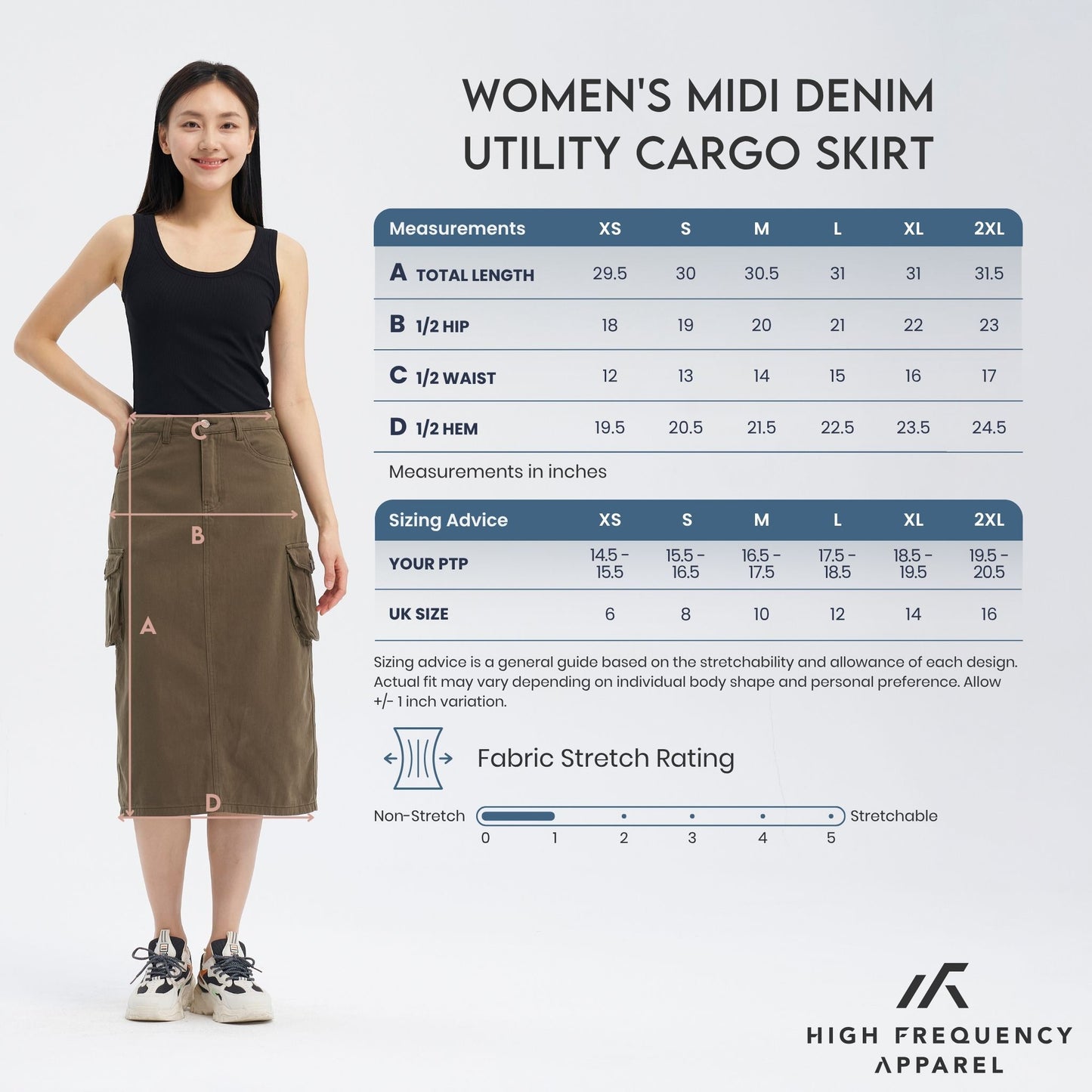 midi denim cargo skirt