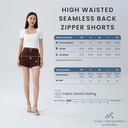 HFA Women's Linen High Waisted Shorts - Back Zipper