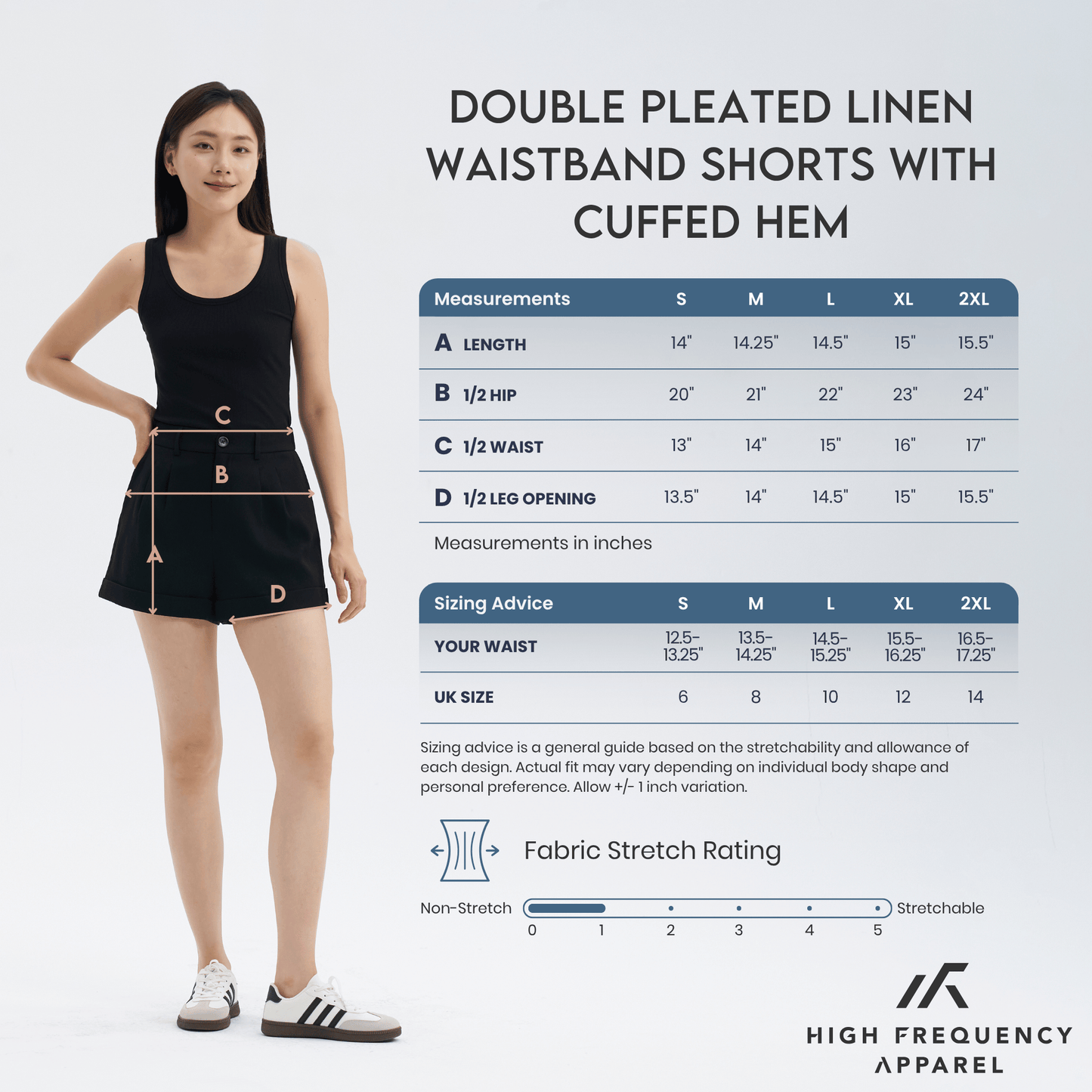 double pleated linen waistband shorts with cuffed hem