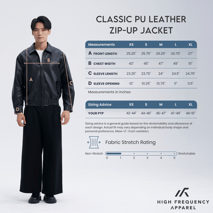 Classic PU Leather Zip-Up Jacket