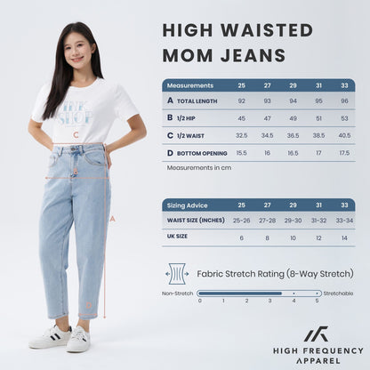 HFA Women’s High Waisted Ankle-Length Mom Denim Jeans