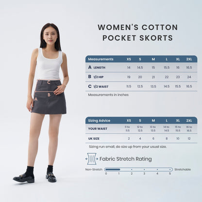 HFA Women's Basic Cotton Pocket Skorts