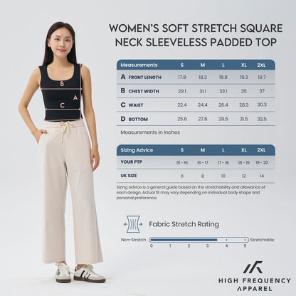 Soft Stretch Square Neck Sleeveless Padded Top