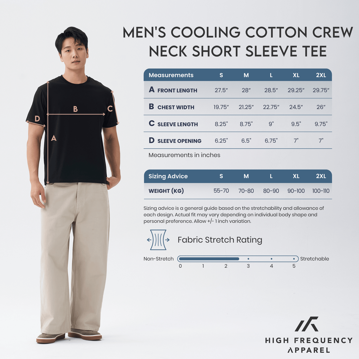 cooling cotton crew neck short sleeve tee