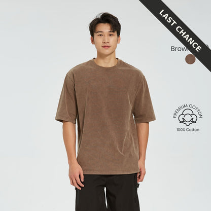 Unisex Acid Washed 280GSM Cotton Oversized Crew Neck T-Shirt