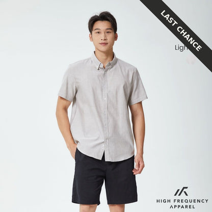 Oxford Short Sleeve Relax Fitted Shirt - 100% Premium Cotton