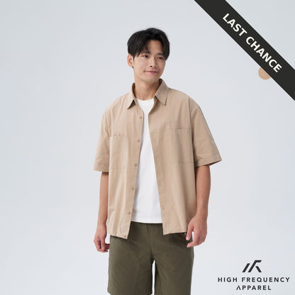 Oversized Short Sleeve Shirt with Spring Clasp