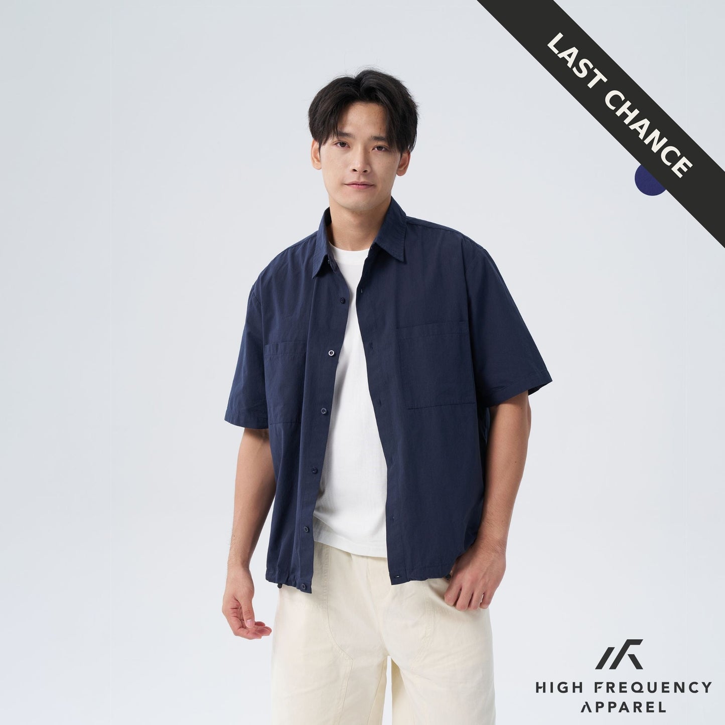 oversized short sleeve shirt with spring clasp