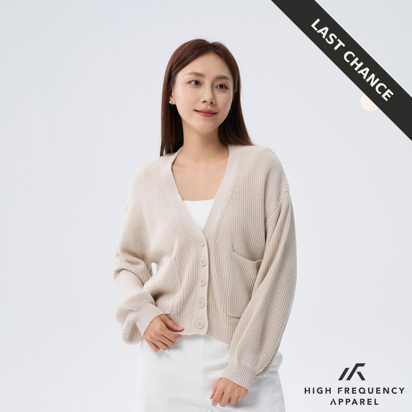 puffy knitted cardigan