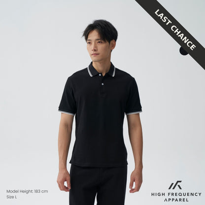 Striped Collar Piqué Polo – Slim Fit