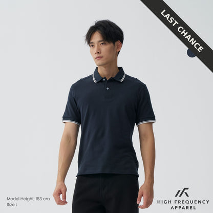 Striped Collar Piqué Polo – Slim Fit