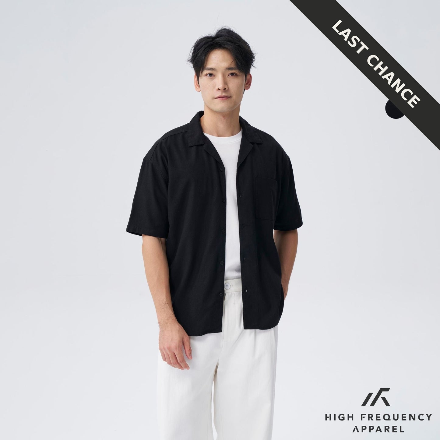camp-collar short sleeve shirt - relaxed fit