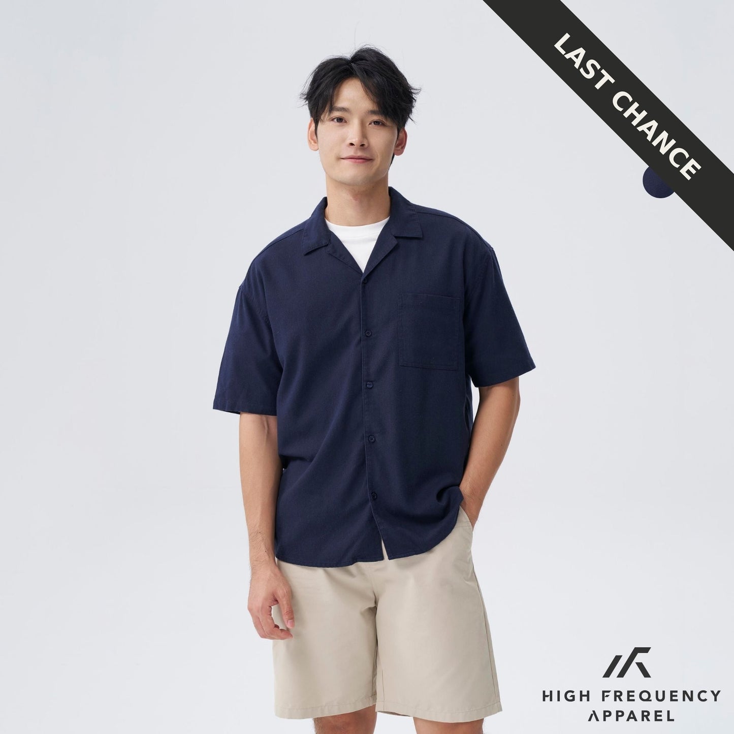 camp-collar short sleeve shirt - relaxed fit