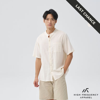 Mandarin Collar Short Sleeve Shirt