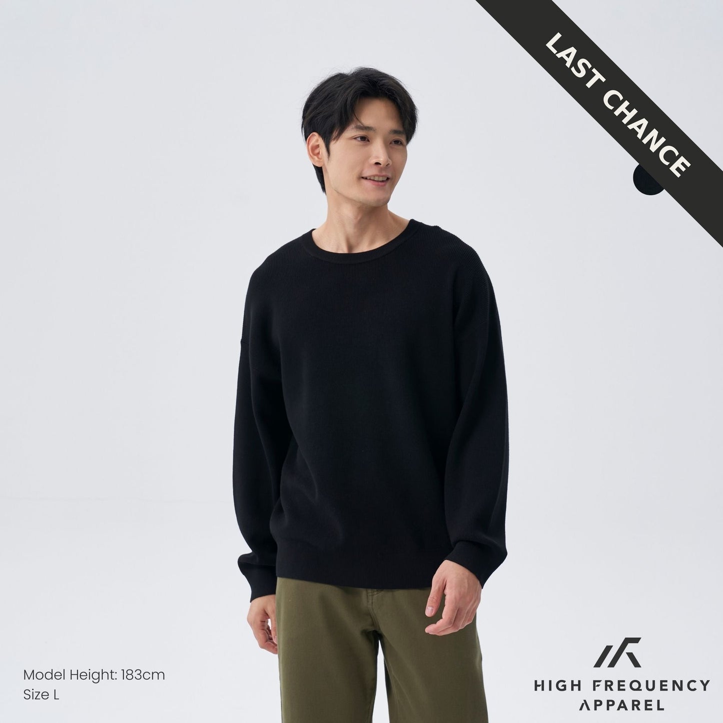 loose fit heavyweight knitted long sleeve pullover