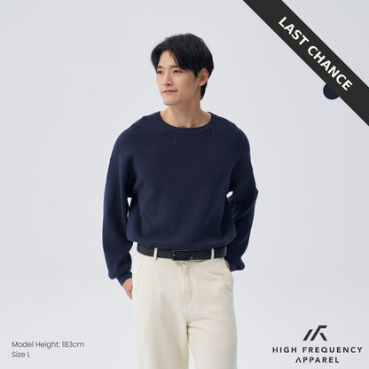 Loose Fit Heavyweight Knitted Long Sleeve Pullover