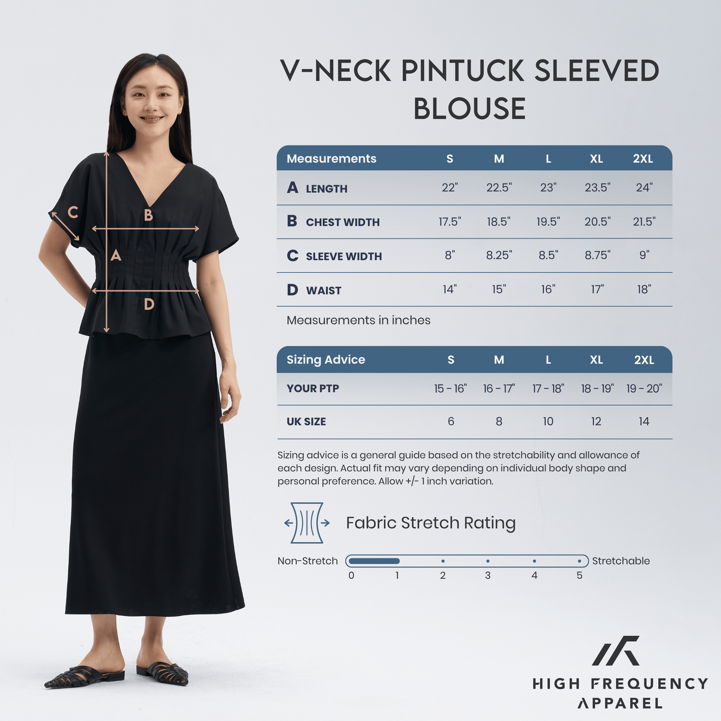 v-neck pintuck sleeved blouse