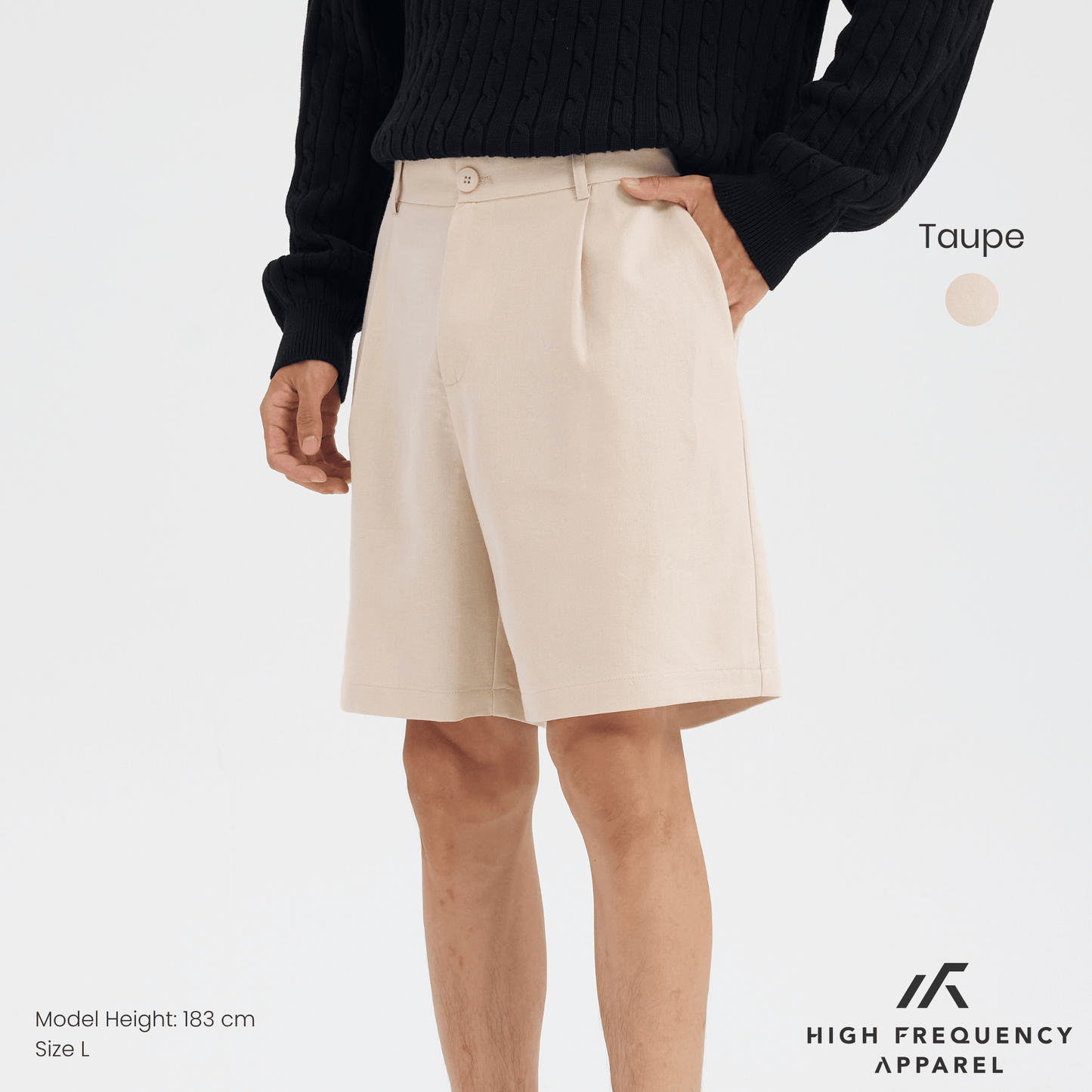 single pleated linen shorts