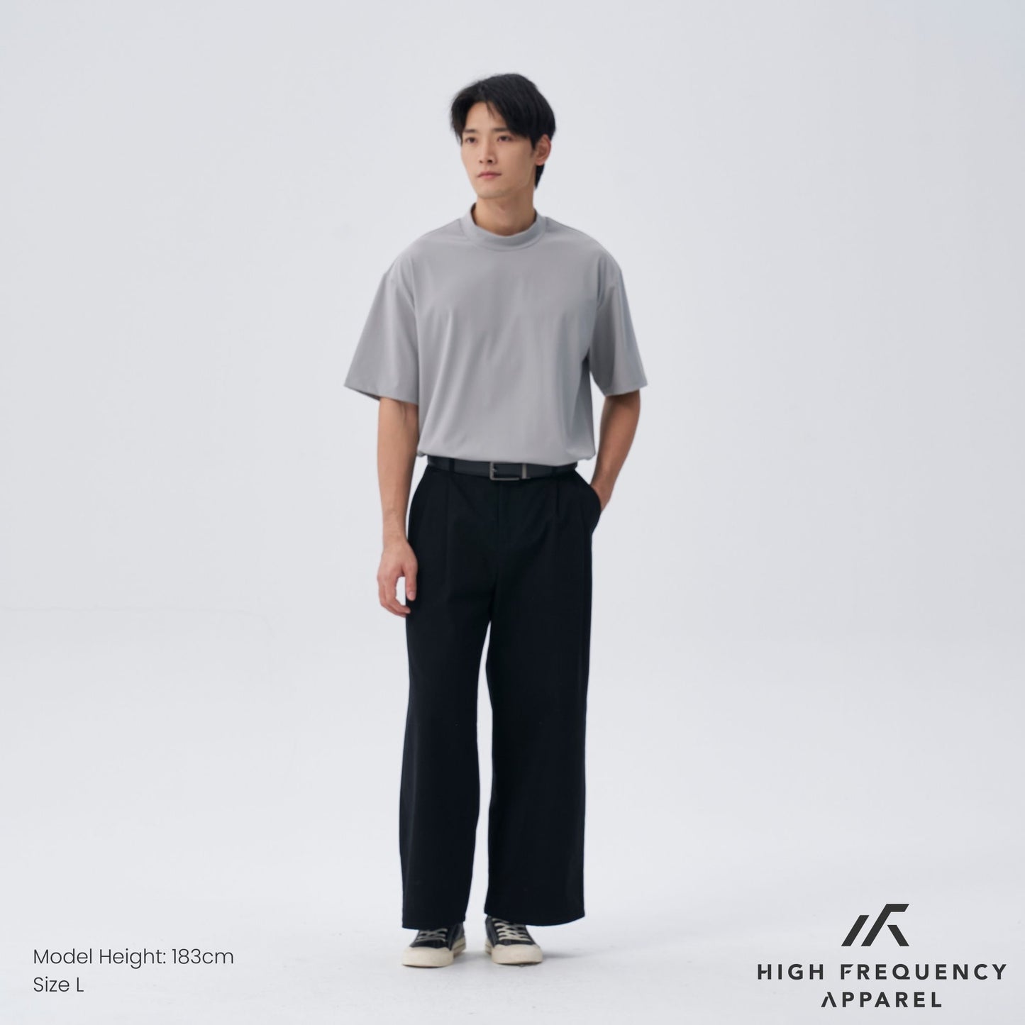 mock neck athleisure oversized t-shirt