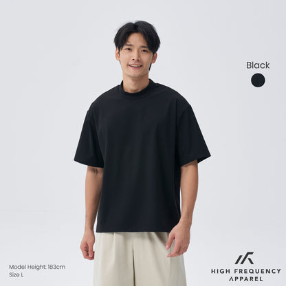 Mock Neck Athleisure Oversized T-Shirt